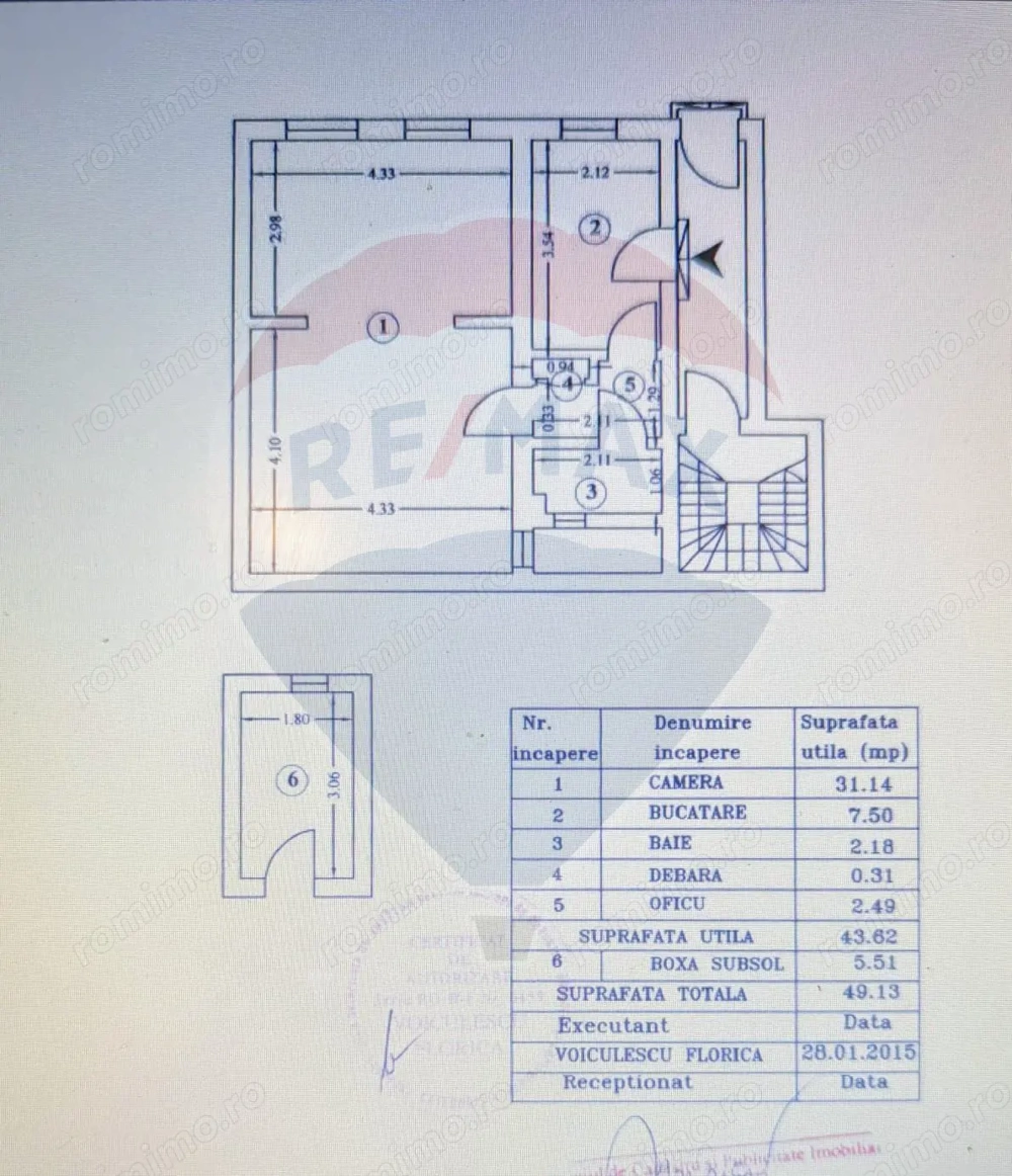 Apartament cu 1 camere de vânzare în zona Armeneasca