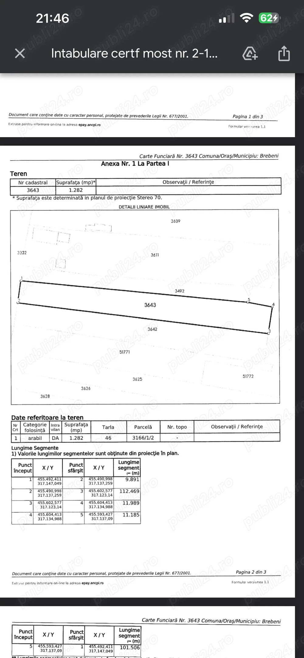 Teren intravilan brebeni