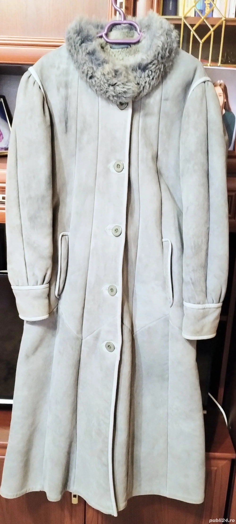 Palton nou gri din Franța mărimea 46 pentru femei 