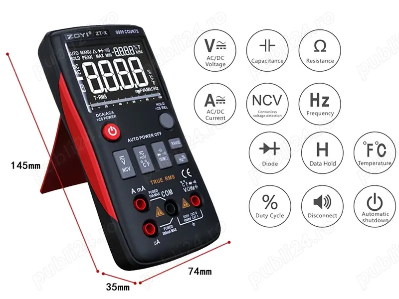 Multimetru compact True RMS ZT-X