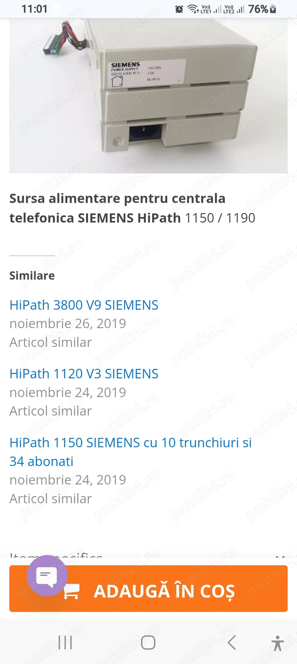Sursa centrala telefonica Hipath