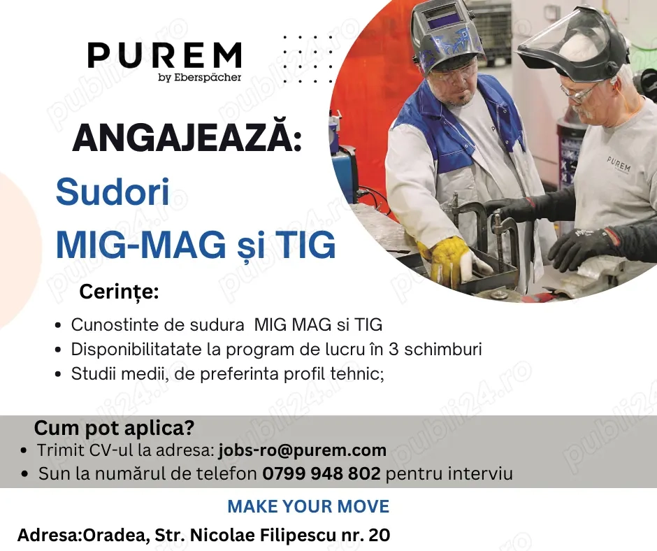 Purem by Eberspächer Oradea angajeaza Sudori!!!