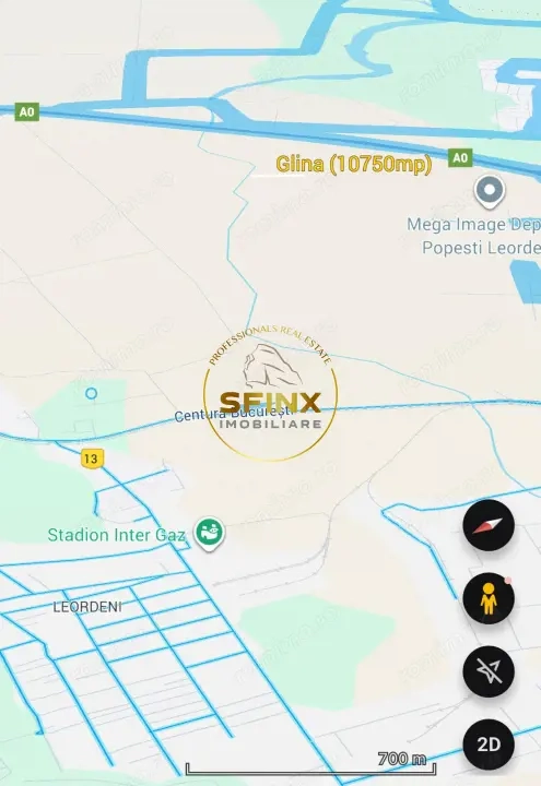 Teren intravilan Glina, Ilfov – 10750 mp, langa depozitele Megaimage, A0