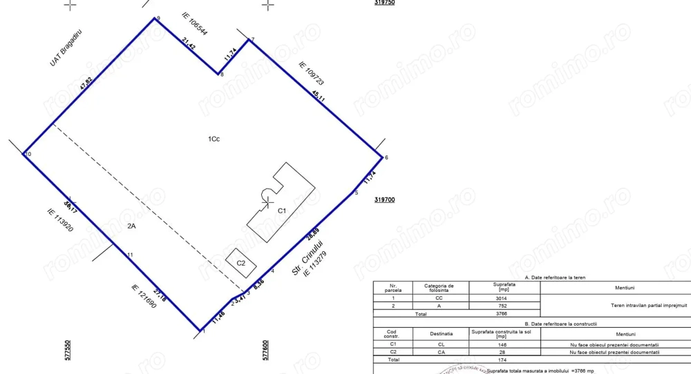 TEREN Bragadiru CENTRAL 90 euro mp