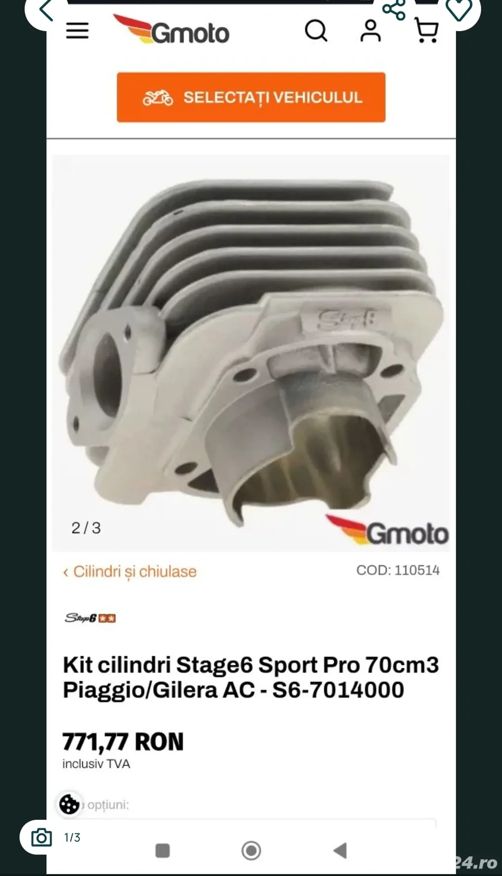 Set motor Stage 6 70cc Piaggio / Gilera racire aer