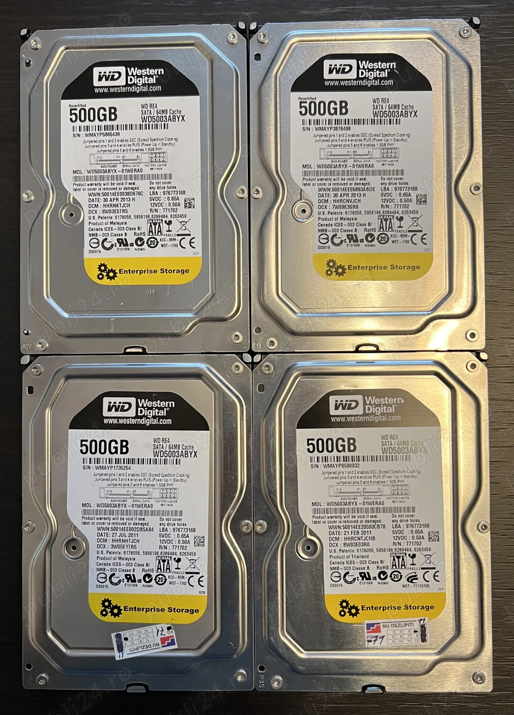 Pachet 4x HDD Enterprise WD 500GB (hard disk)