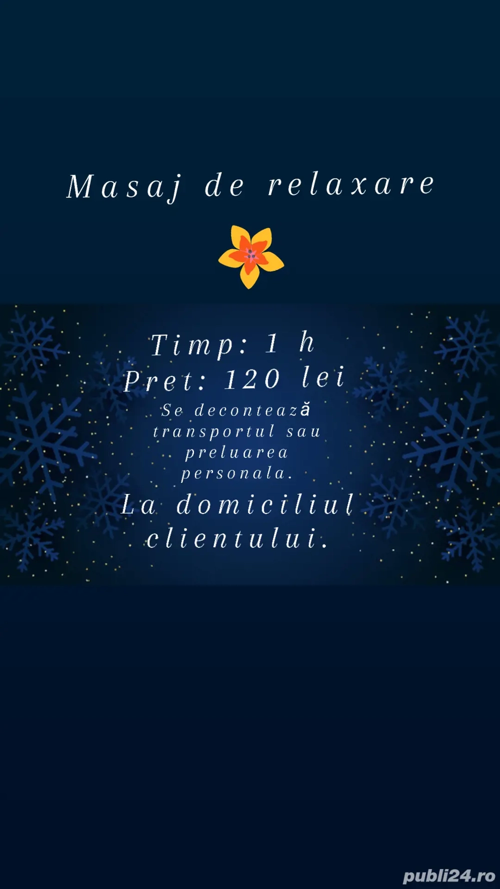 Masaj si curatenie la domiciliu.