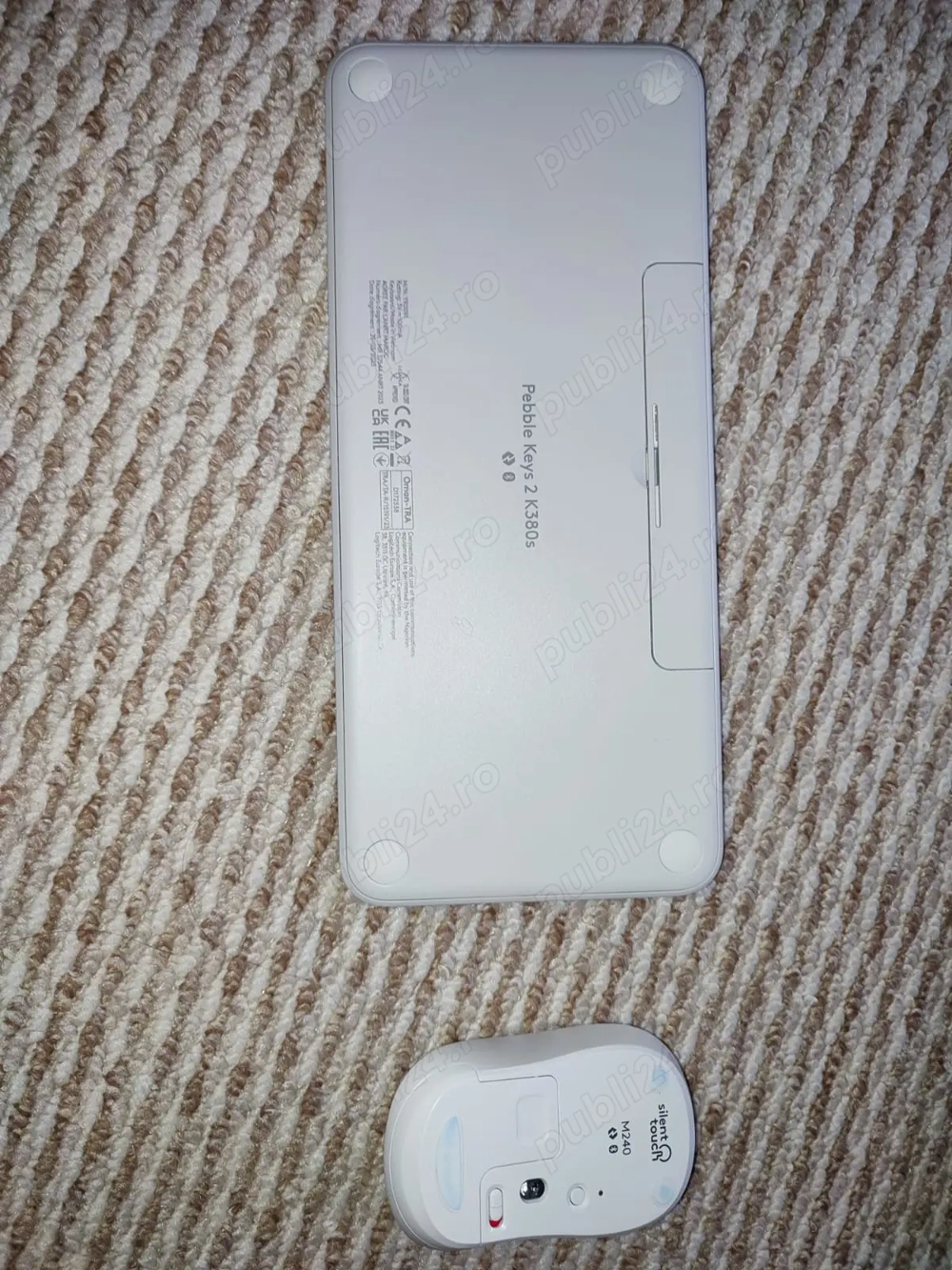 tastatura Logitech Pebble Keys 2 K380s alba si Mouse LOGITECH M240 Silent, alb