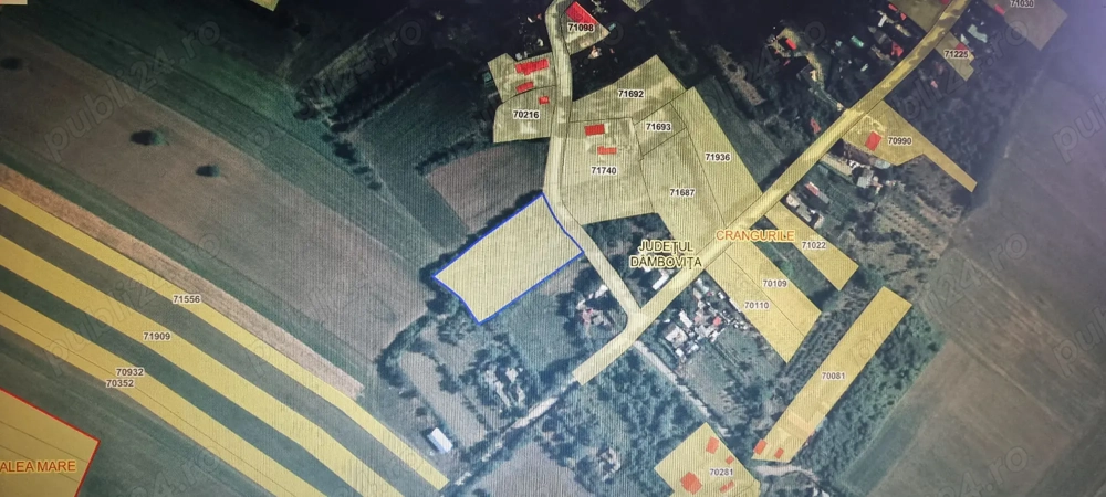 Vand 4000 mp teren intravilan, sat Crangurile de Sus, jud Dambovita