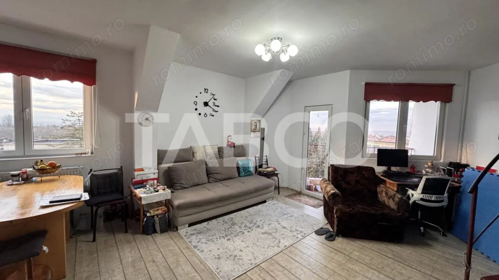 Apartament cu 3 camere mobilat utilat 65mpu balcon Valea Aurie Sibiu