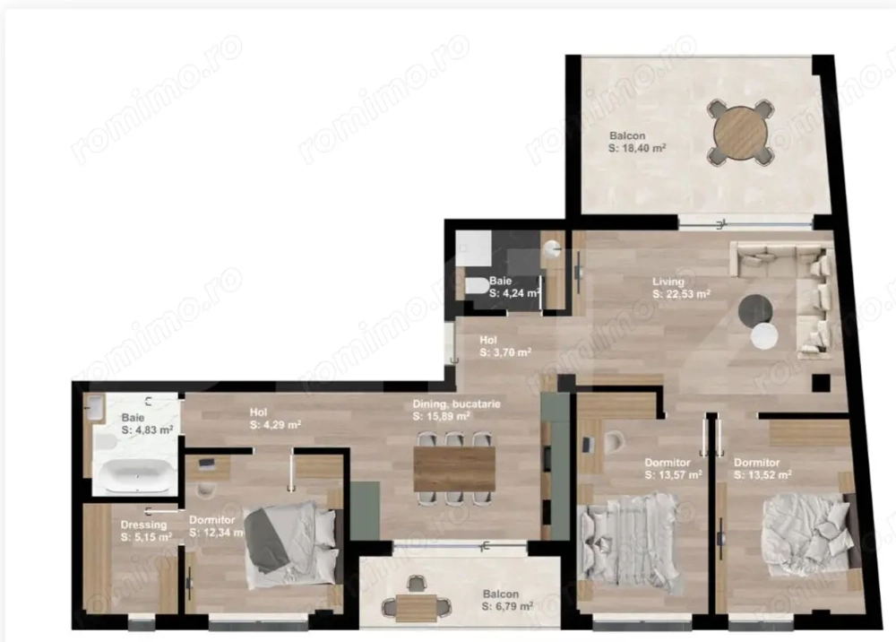 Apartament 4 camere, 100mp, finisat, zona Traian Vuia