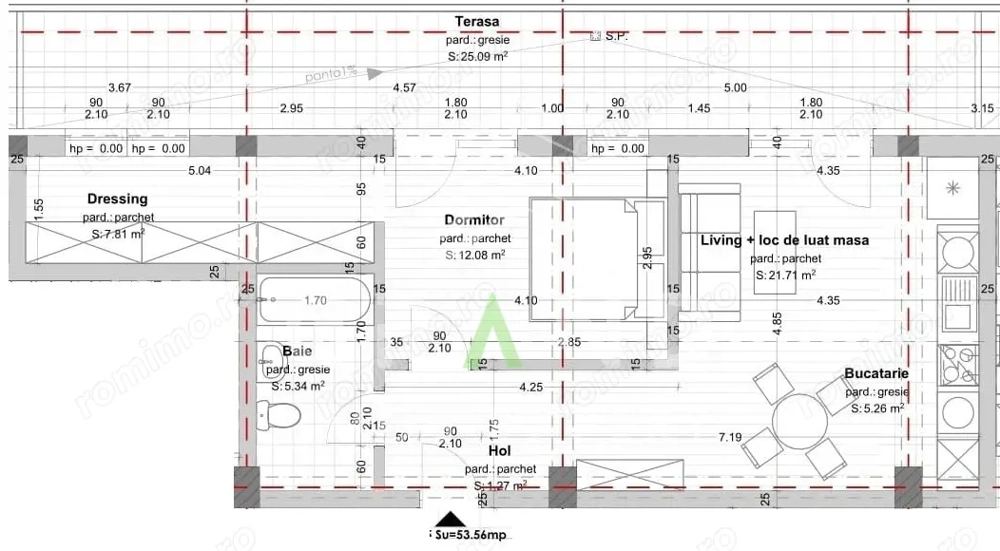 Ap 2 camere+dressing+terasă 25 mp | Parcare subterană | Dâmbul Rotund 
