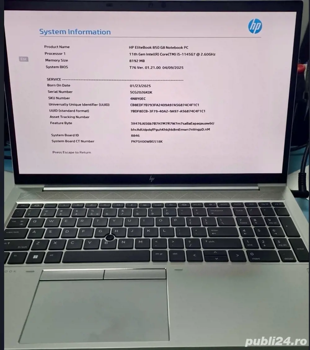 Laptop hp ellitebook 