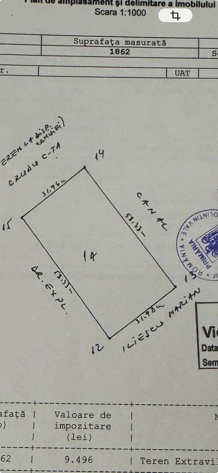 Teren Bolintin-Vale Intravilan UTILITATI URBANSIM