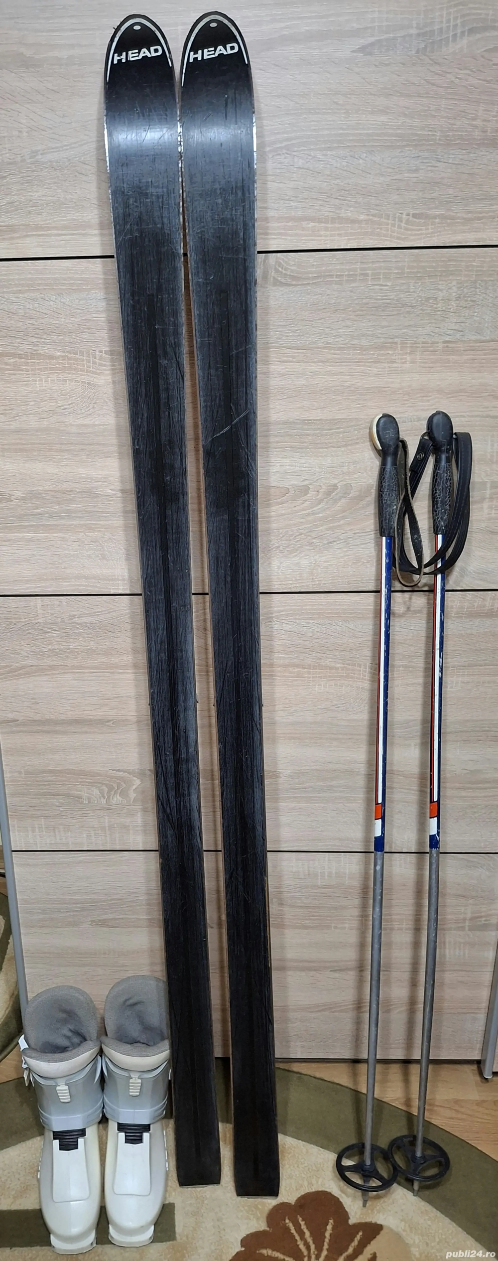 set complet ptr ski skiuri 170cm Head, clapari , legaturi , bete