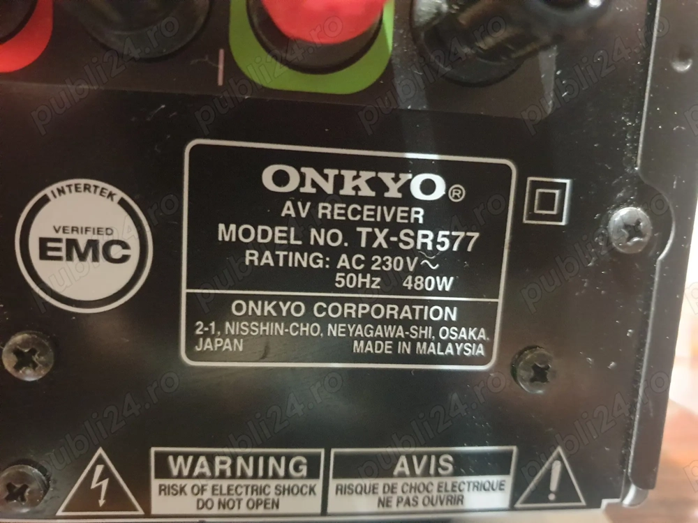 Receiver Audio Onkyo TX-SR577 Statie Audio Amplituner 