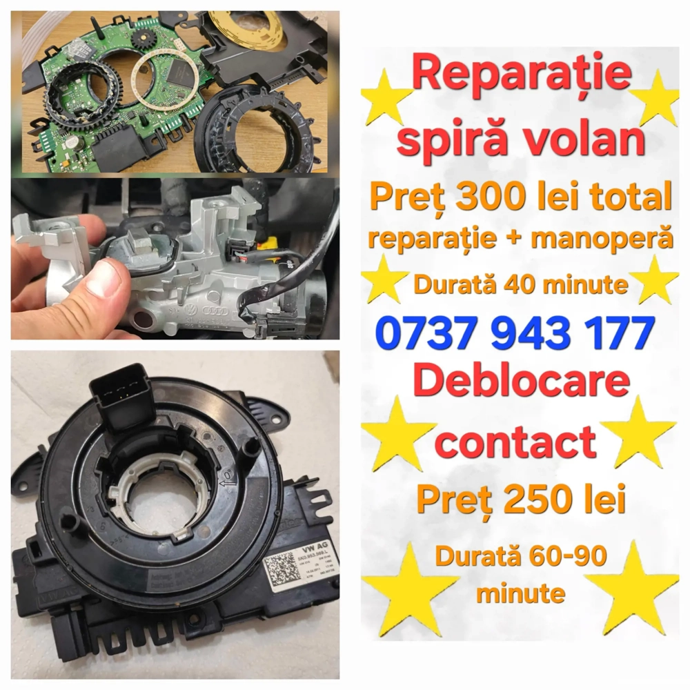 Reparatie Spira volan 5K0953569 / Deblocare Contact VW Seat Skoda Audi 