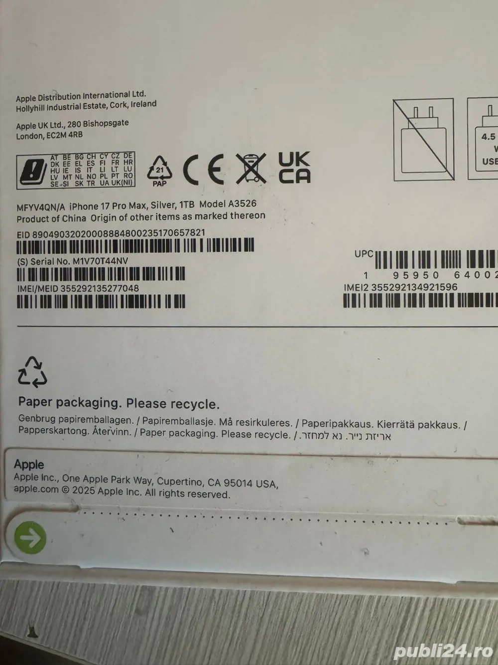 iphone 17 pro max, 1tb