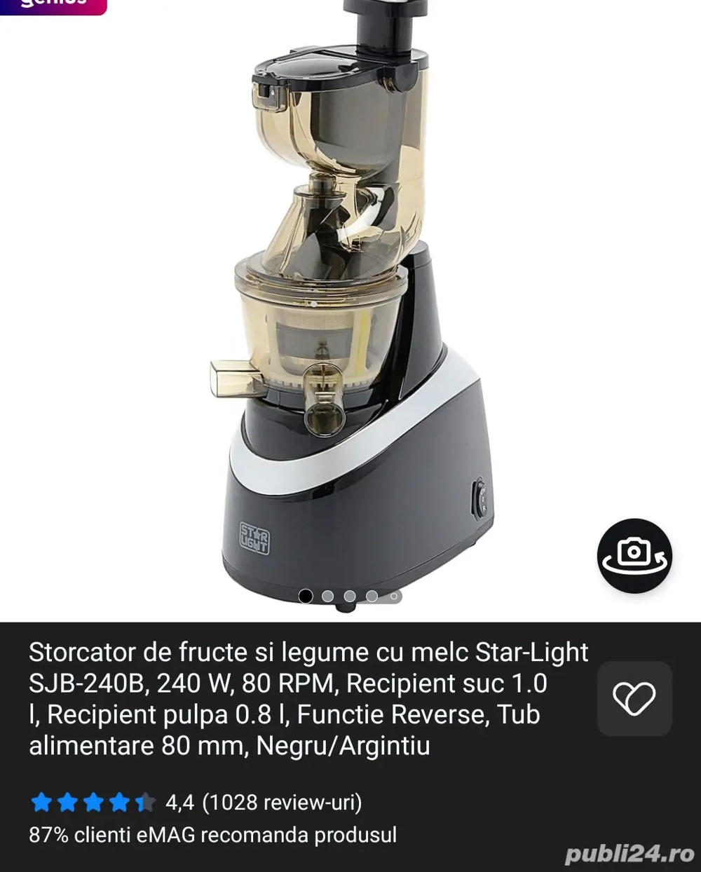 Storcător de fructe și legume. 