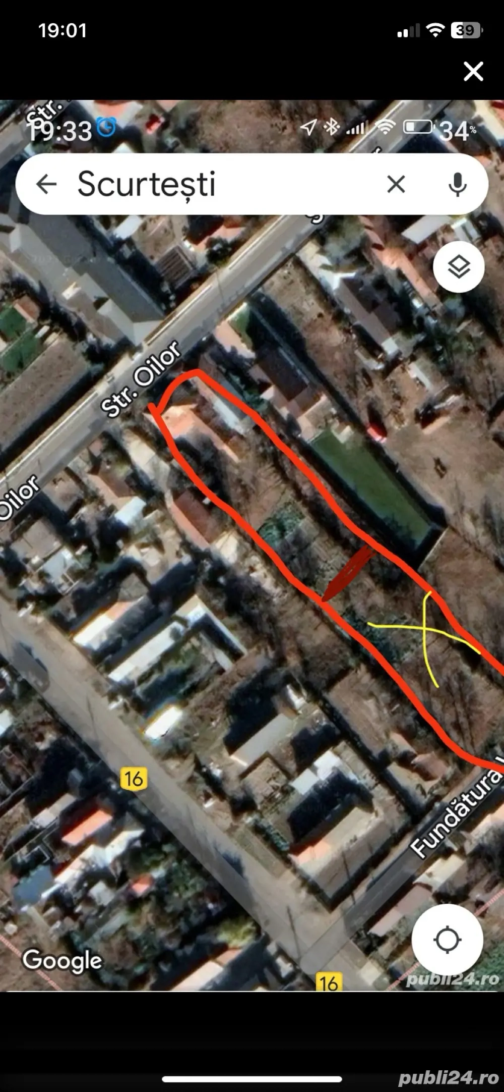 Teren intravilan Scurtesti Vadu Pasii 1250 mp