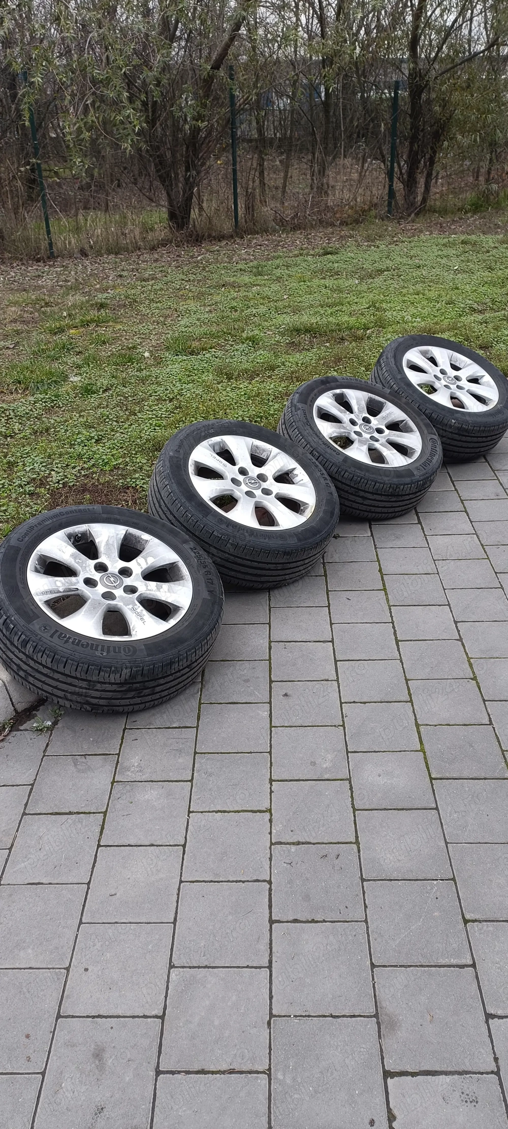 Roti/jante 17 5x120 cu pneuri Continental vara,senzori presiune originali Opel