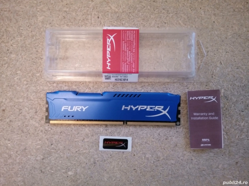 Pachet Kit 8GB RAM DDR3 (2x4GB) Desktop - Kingmax & HyperX Fury Blue