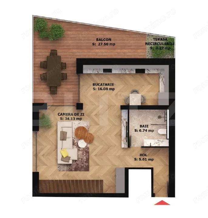 Apartament imens 2 camere cu 2 balcoane mari – EAS Residence