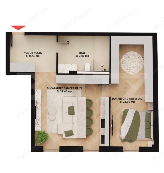 Apartament 2 camere, dressing walk-in | EAS Residence