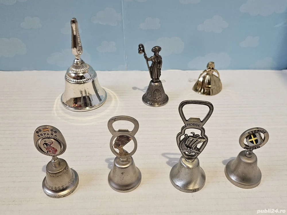 Clopoței metalici de colecție, turistici și funcționali