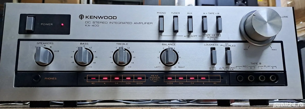 Kenwood KA 400 amplificator stereo vintage Japan wu metre LED rosii