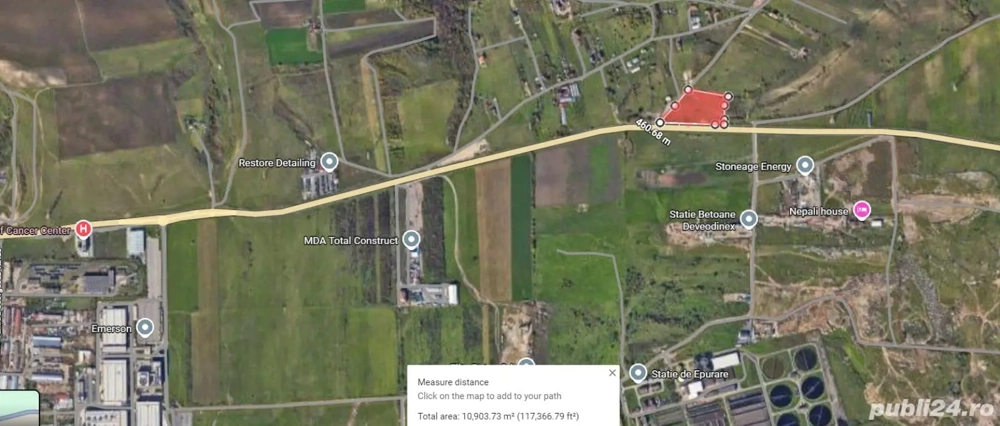 10000mp extravilan zona Emerson