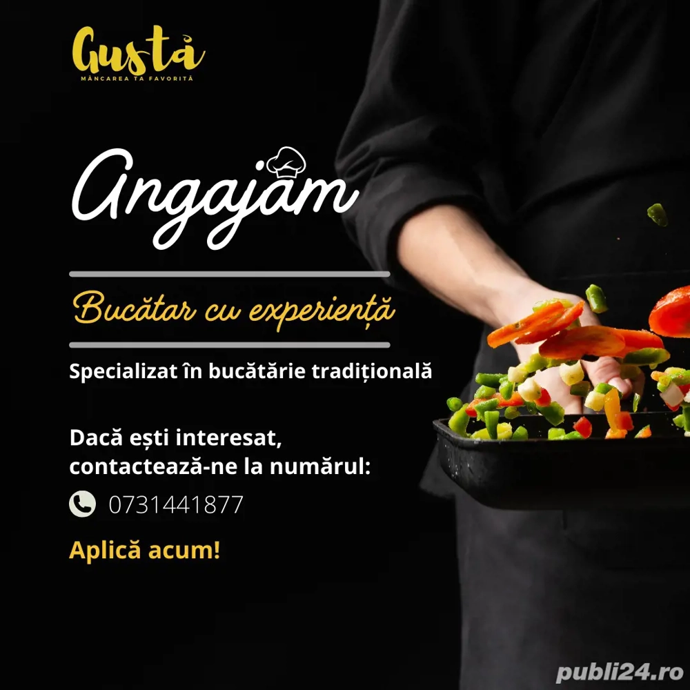 Firma de catering Gusta angajeaza bucatar