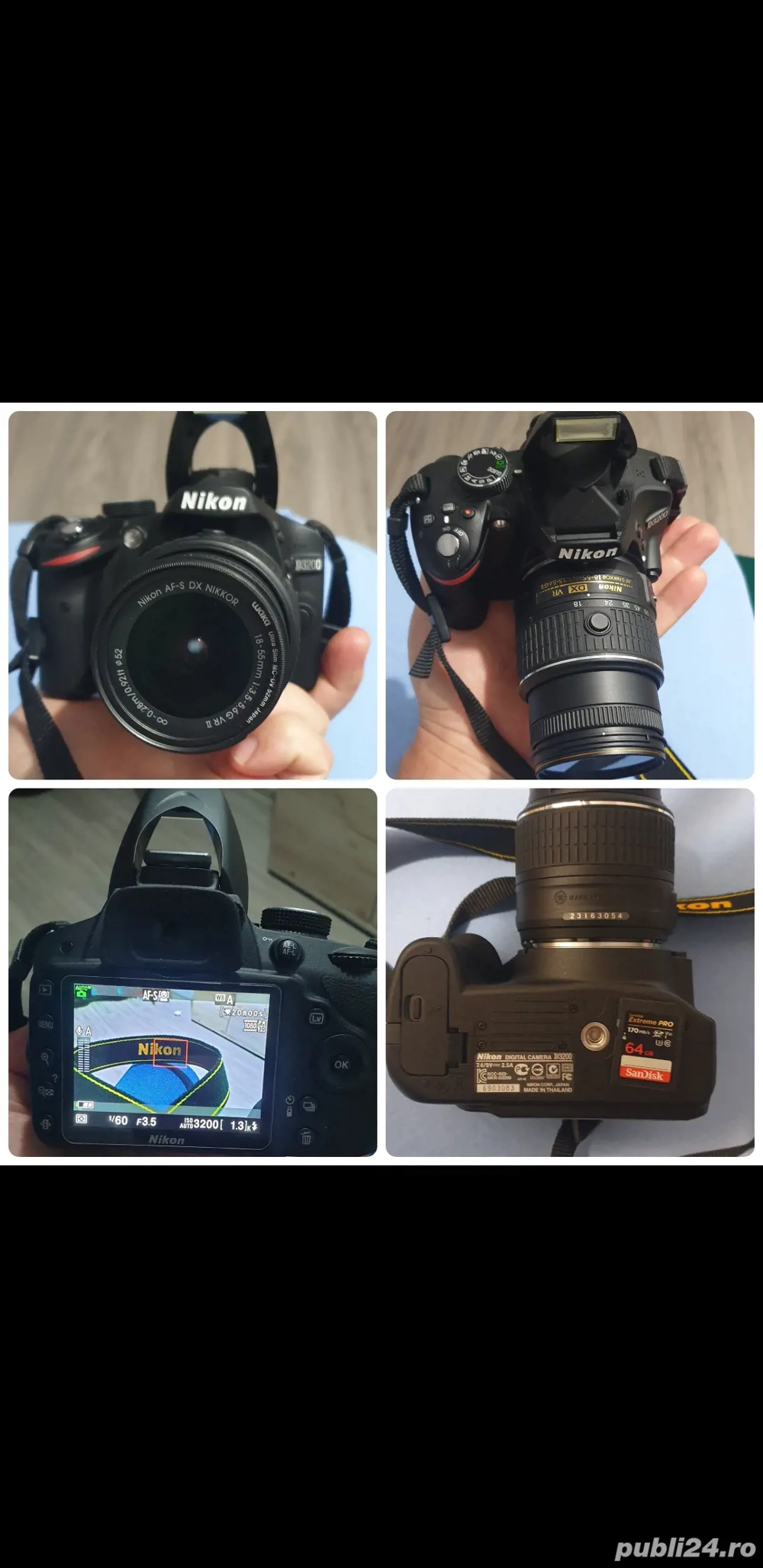 Vând cameră NIKON D3200