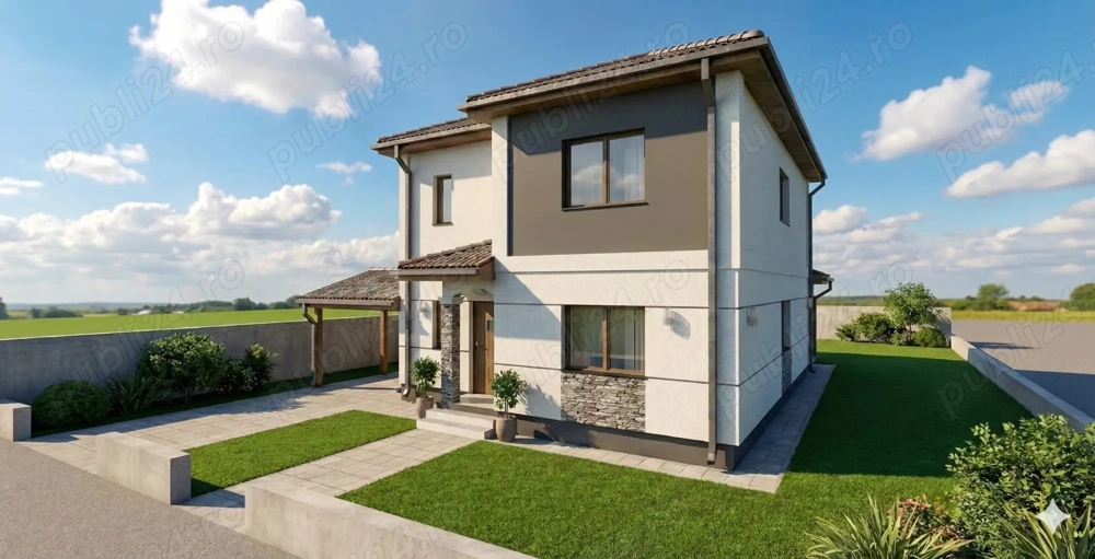 Proprietar . Casa individuala P+1Etaj. 3 Dormitoare. 1 Birou. 3 Bai. Bucatarie Inchisa. CarPort