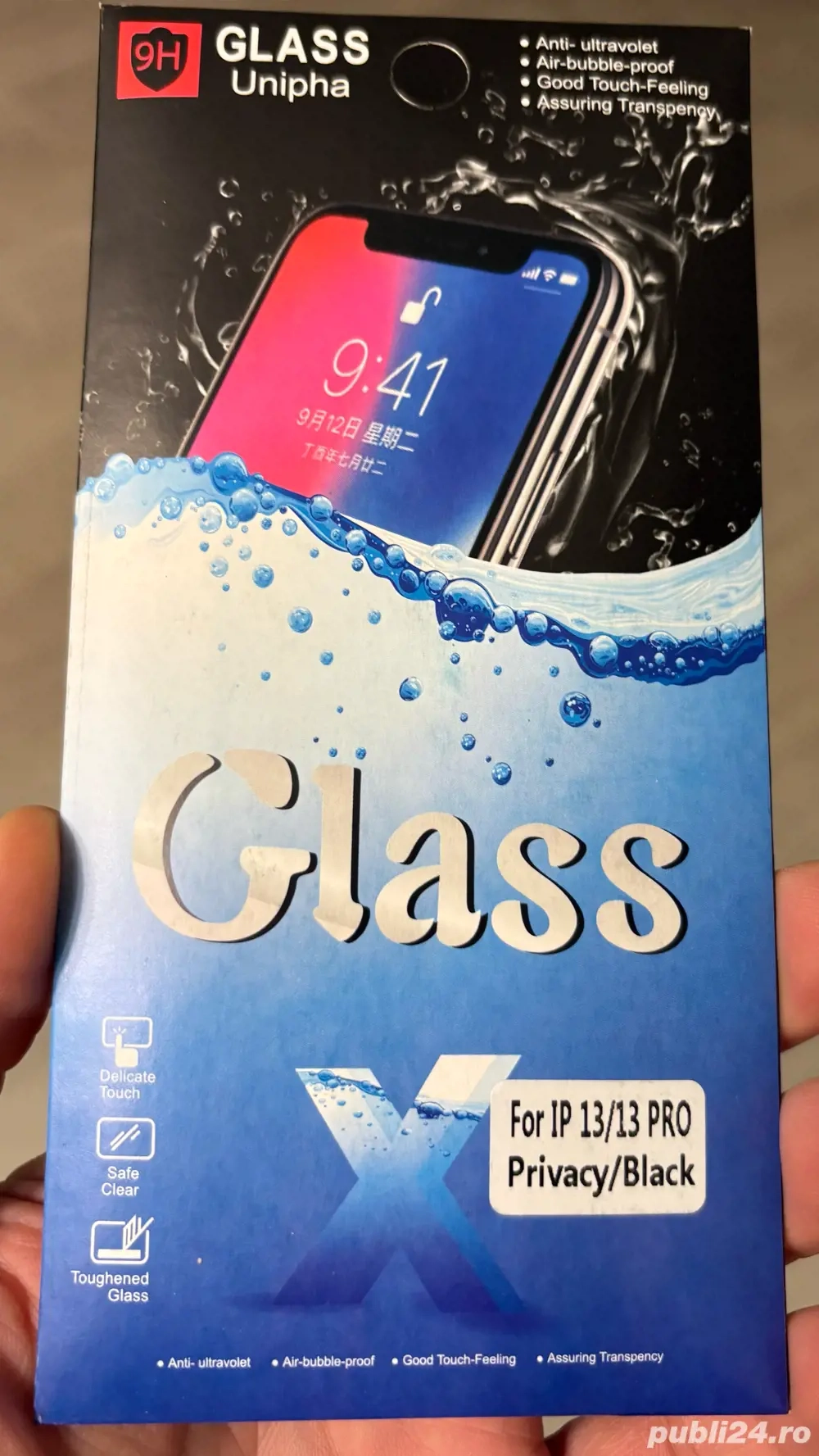 Folii sticla protectie iPhone, Samsung, Xiaomi