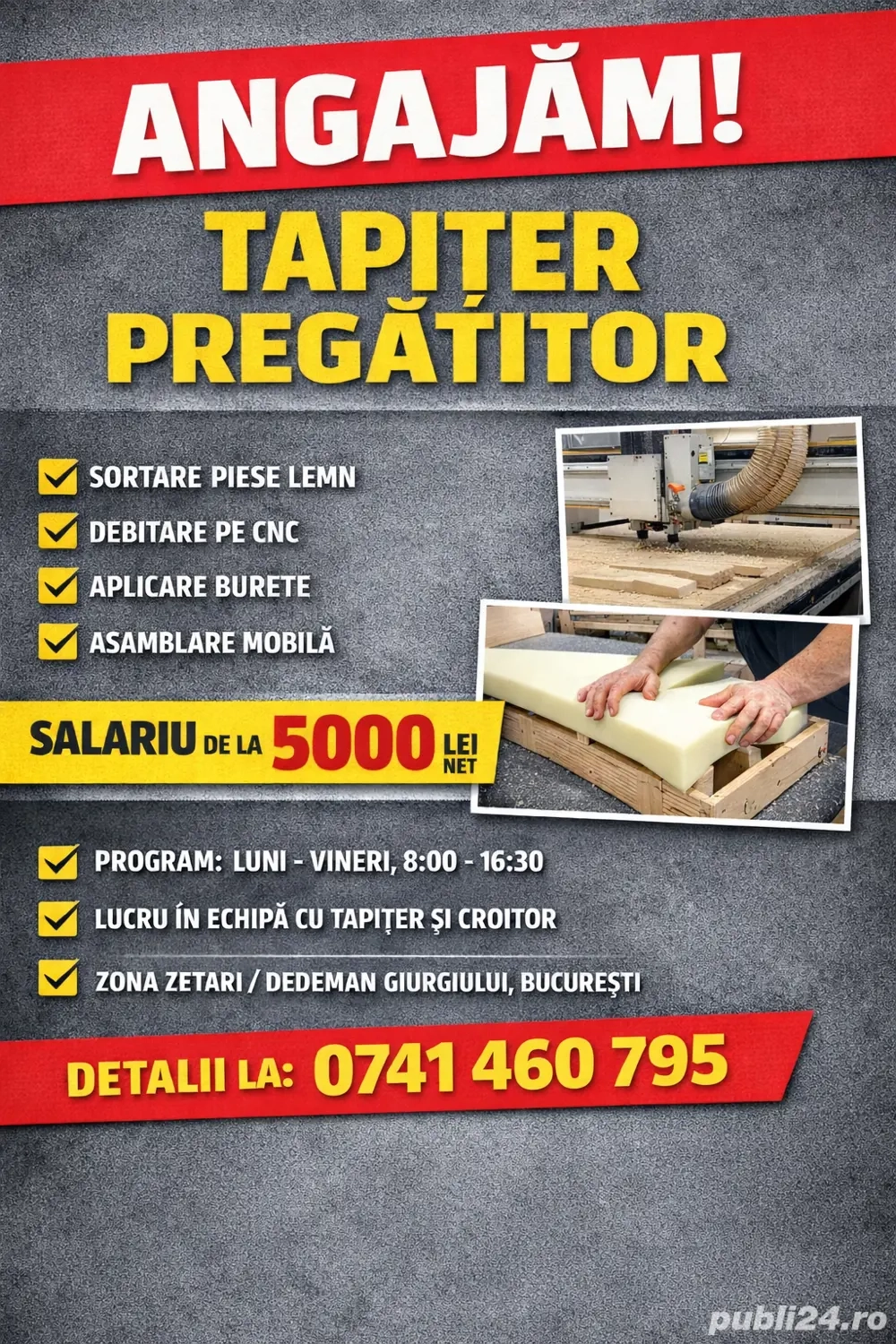 Angajam tapiter pregatitor buretare