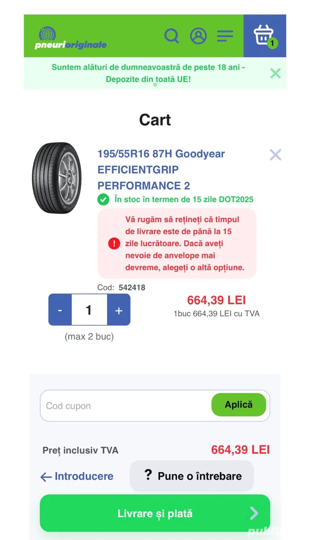 Anvelope PREMIUM de pe masina NOUA