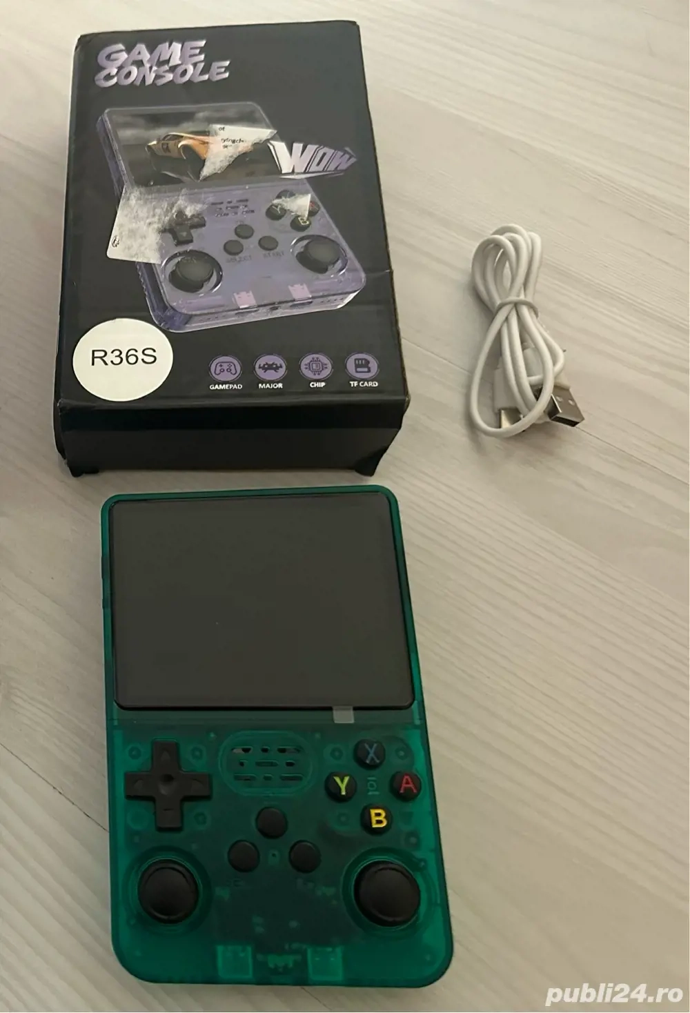 Consolă jocuri portabilă R36S verde 256GB defectă 