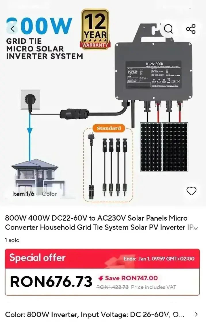 microinverter 800w pentru balcon