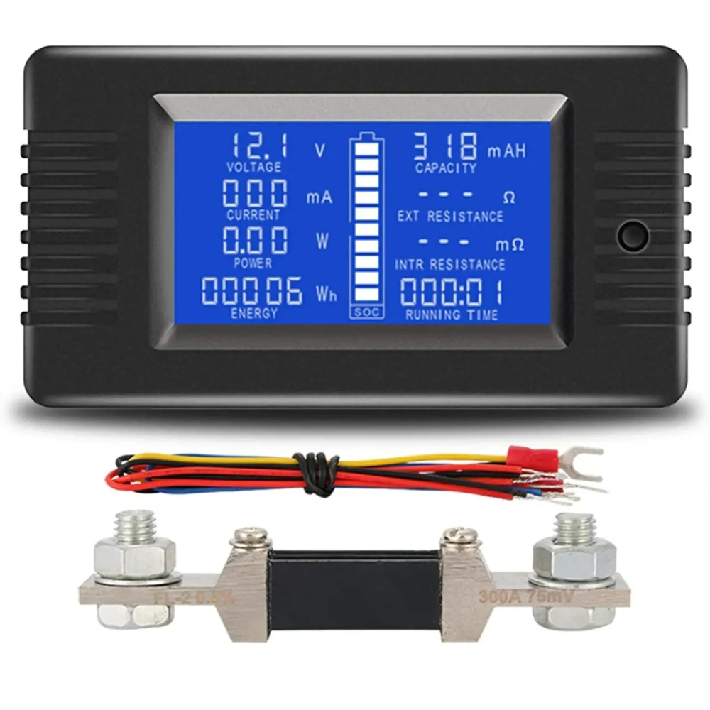 Contor Solar DC 0 200V 100A 300A   Voltmetru Ampermetru Panou Fotovoltaic cu Ecran LCD