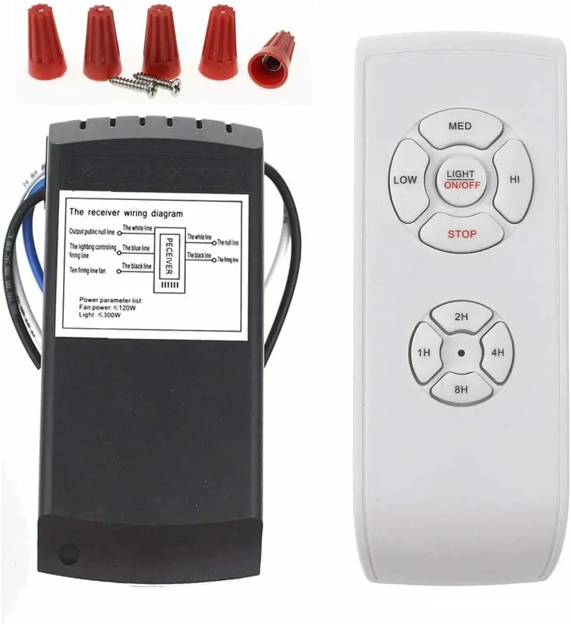 Telecomandă Ventilator și Iluminat cu Temporizator 220V   2 Circuite, Reglare Viteză