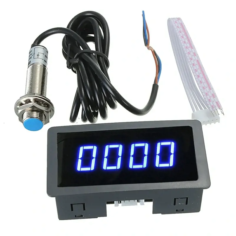 Tahometru Digital cu Senzor Hall pentru Tractor, Strung, Combina   12V 24V, LED RPM