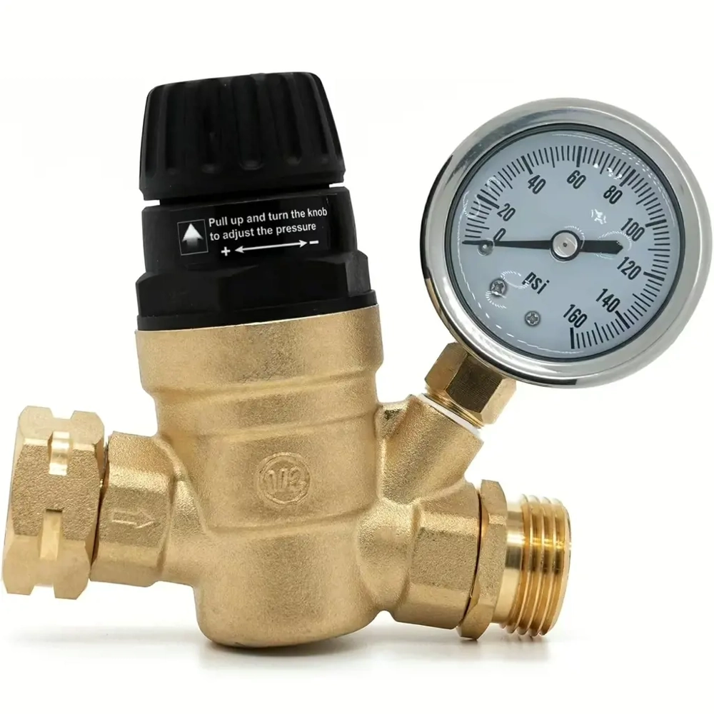 Regulator   Reductor presiune apa 3 4  cu manometru   Limitator pt irigatii, hidrofor, pompa, boiler