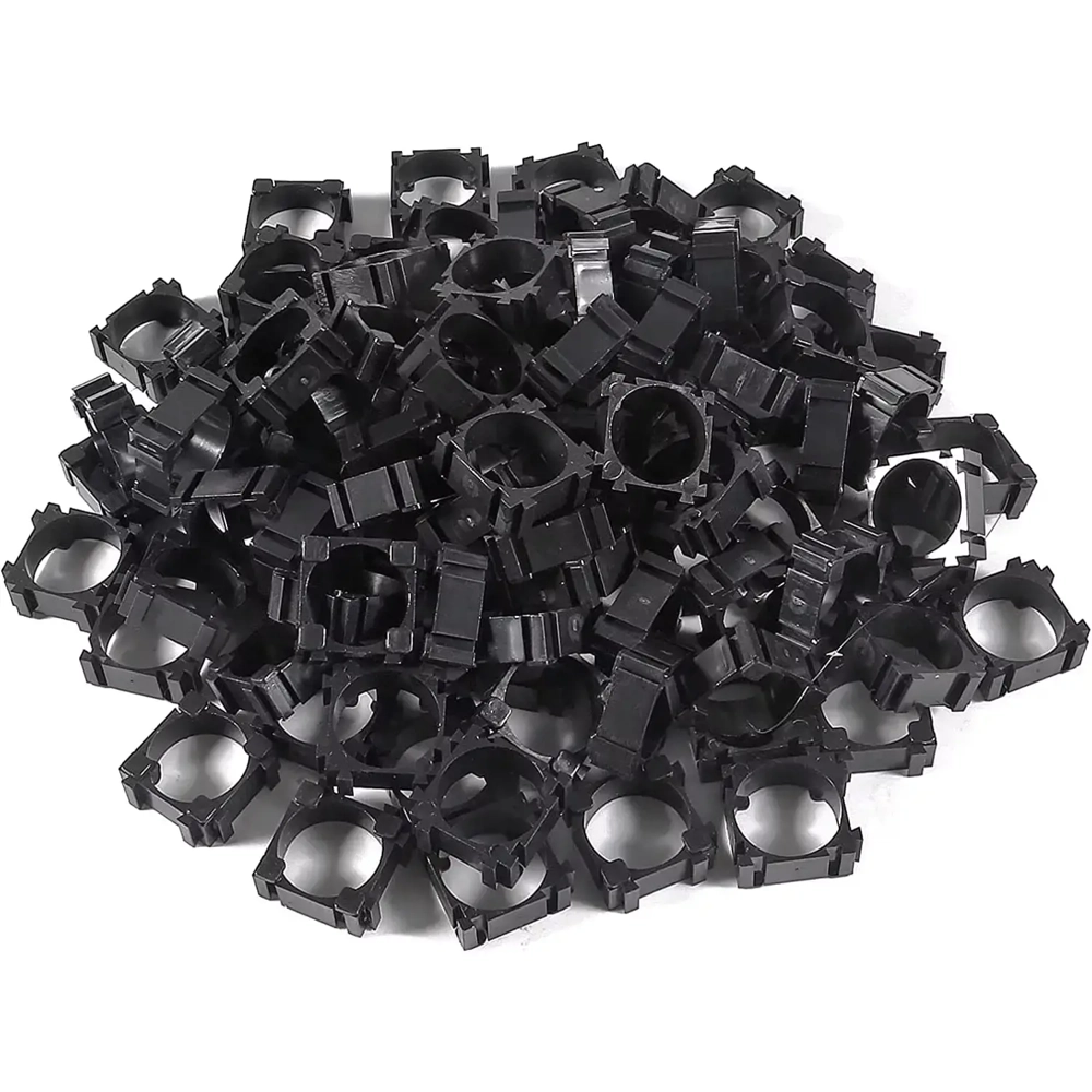 Set 100 Suporturi Modulare pentru Celule Li-Ion 18650   Cleme Fixare Banc Baterii ABS