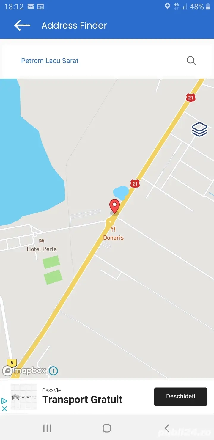 Închiriere teren - panou publicitar - DE 584 - statia "Petrom" Lacu Sărat, Brăila