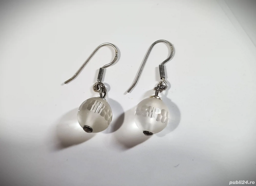 Cercei argint cu cristal de stâncă