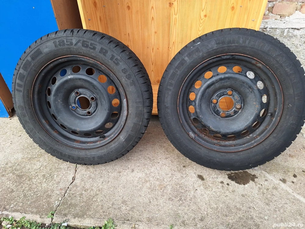 2 roti,jante,anvelope 185 65 15 iarna Logan, renault