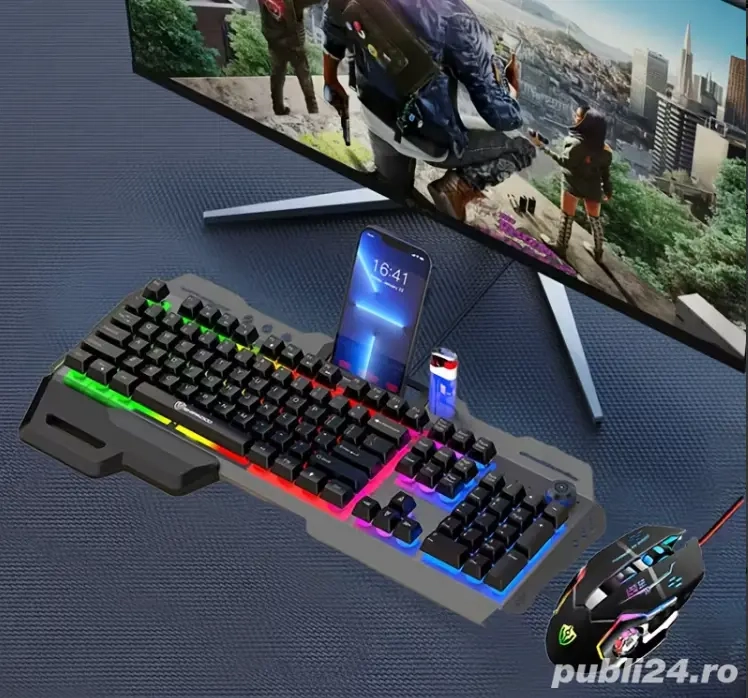 Set Combo tastatura +mouse Gaming cu RGB