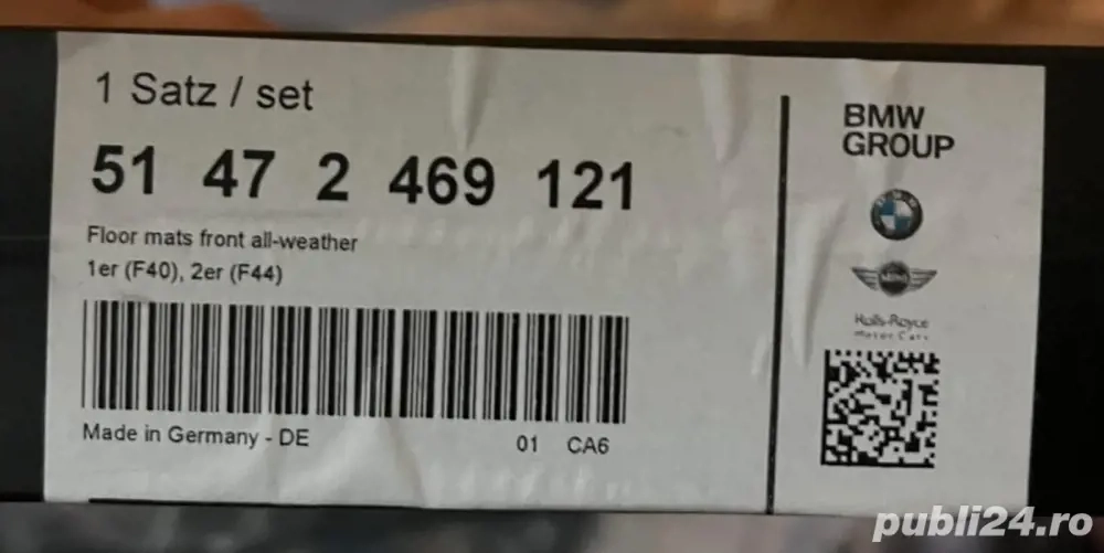 Covorase cauciuc pentru BMW seria 2 Grancoupe F44  