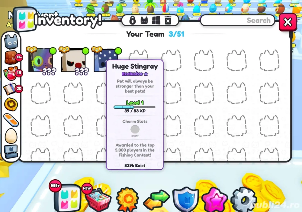 Vand aceste 3 huge uri de pe pet simulator 99 cu 10 lei fiecare,accept doar PAYPAL